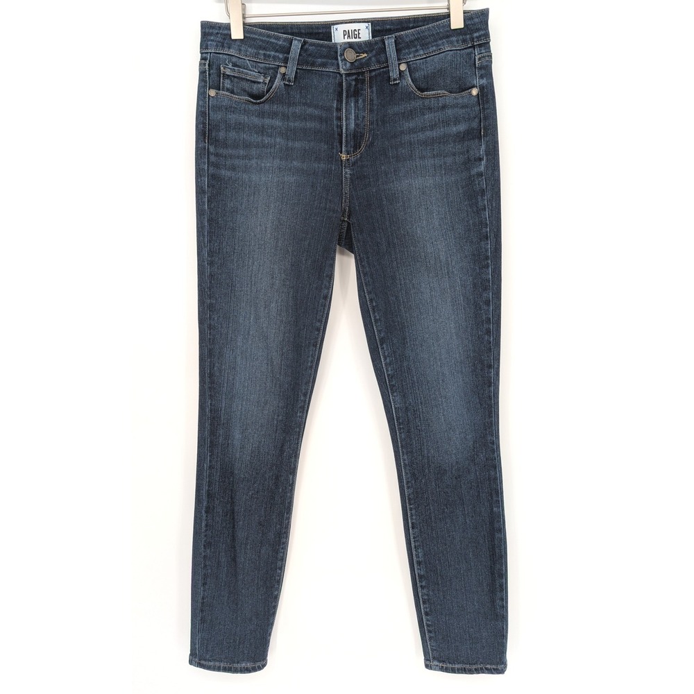 PAIGE Verdugo Ankle Jeans Womens 28 Blue Nottingham Dark Wash Skinny Mid Rise